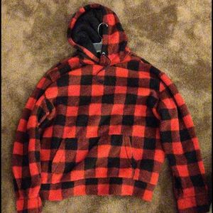 EXPRESS MENS red flannel hoodie soft plush